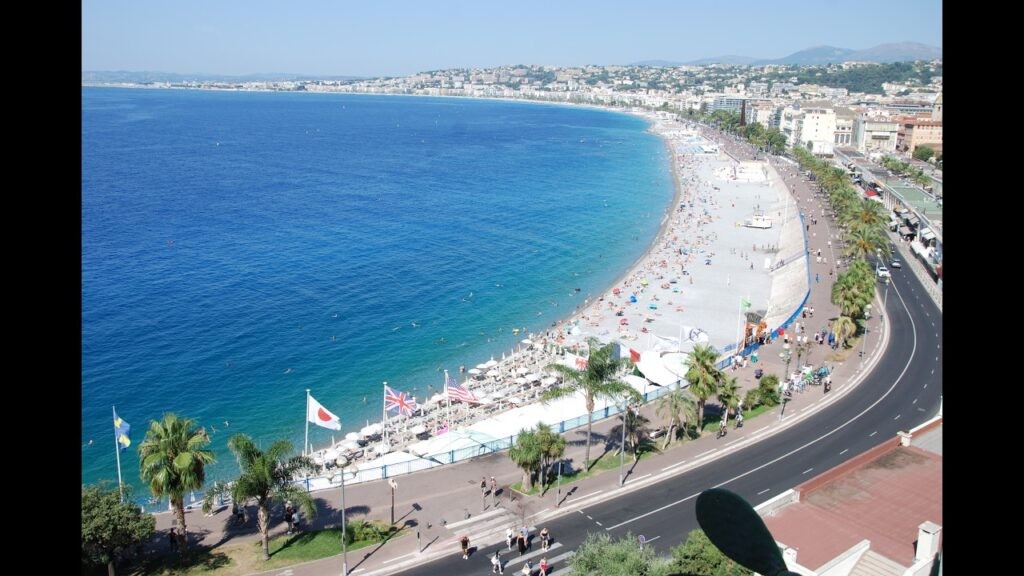 Nice France walking to Place Massena hill and views veery hot July 11th 2026